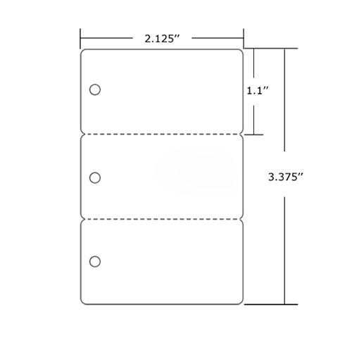 800303UPGQ Key Tag Plain PVC Cards - 3 Tags per card - Pack of 100